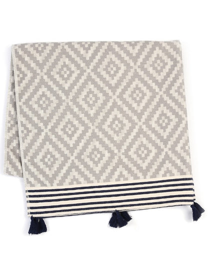 HERMOSA GRAY HANDCRAFTED RECYCLED COTTON BEACH BLANKET