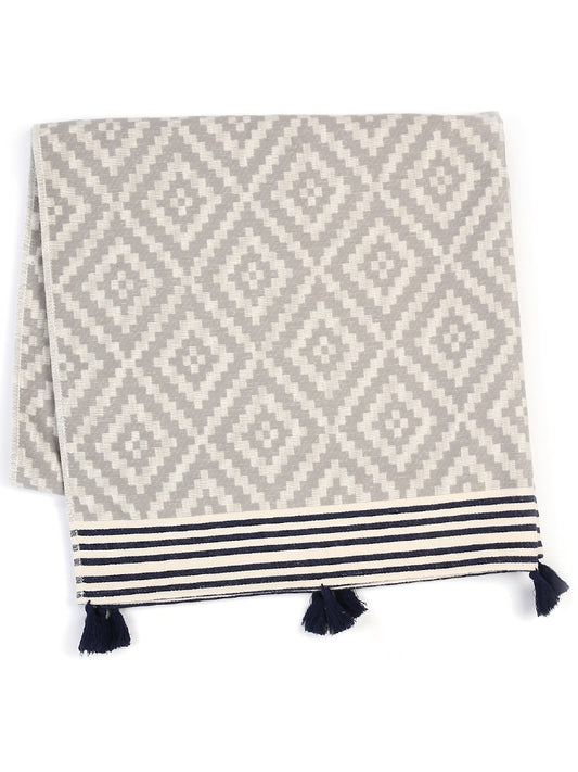 HERMOSA GRAY HANDCRAFTED RECYCLED COTTON BEACH BLANKET