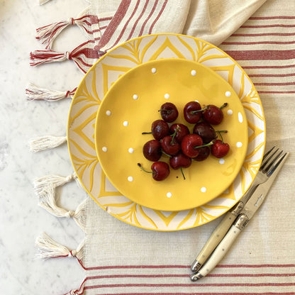 RED AND CREAM STRIPED TABLECLOTH SET - Varnish & Vibe