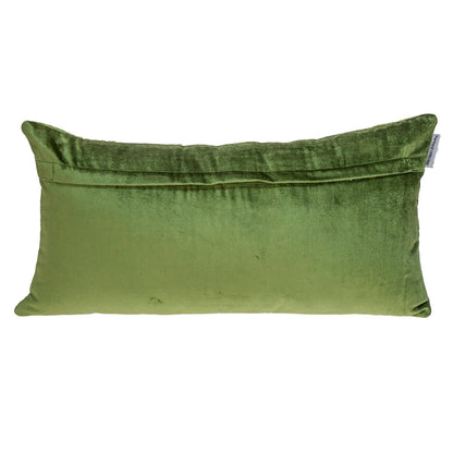 Tufted Olive Green Velvet Lumbar Accent Pillow - Varnish & Vibe