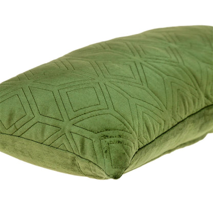 Tufted Olive Green Velvet Lumbar Accent Pillow - Varnish & Vibe