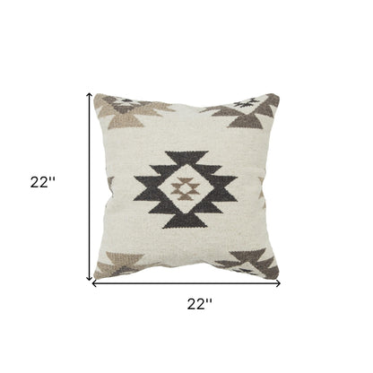 CALABASAS CREAM BEIGE CLASSIC IKAT PATTERN THROW PILLOW - Varnish & Vibe