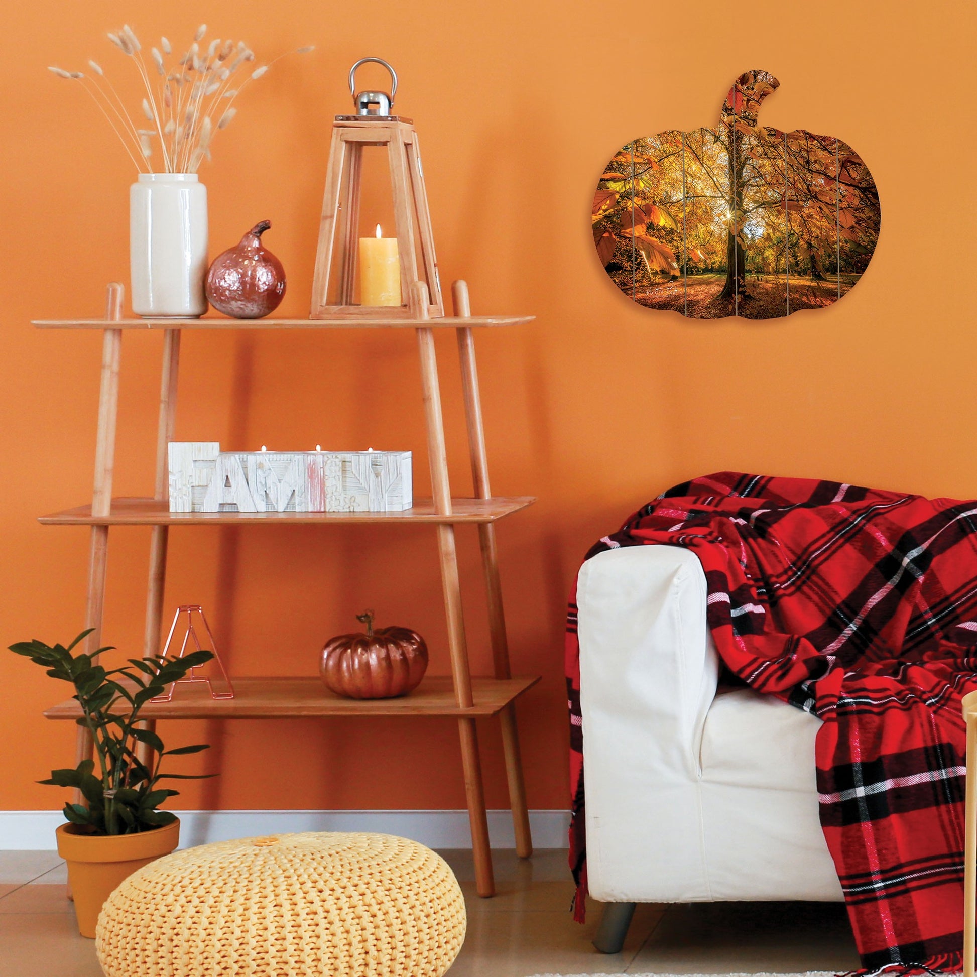 printed wooden pumpkin wall art, autumn leaves artisan martin podt, martin podt printed wooden pumpkin, podt printed wooden pumpkin wall, leaves artisan martin podt printed