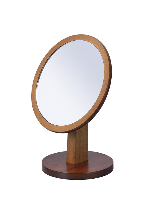 10" BROWN ROUND TABLETOP MIRROR