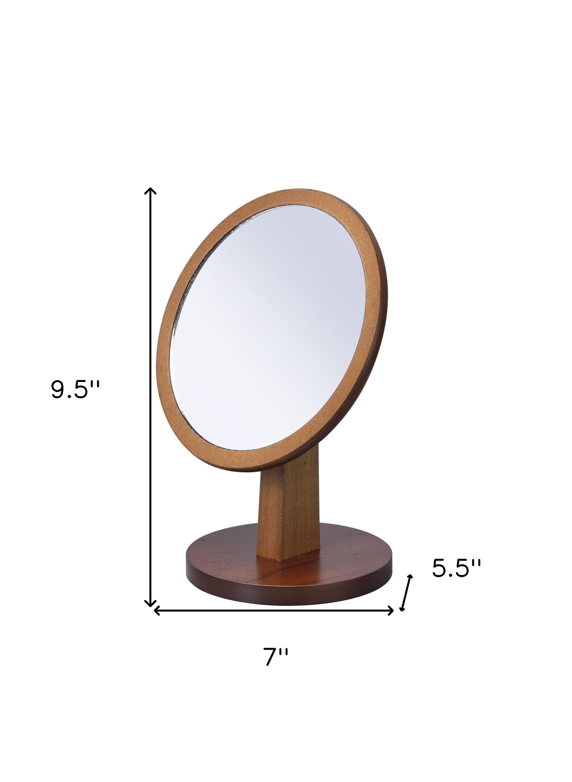 walnut finish round vanity mirror, vanity mirror pedestal, finish round vanity mirror pedestal, round vanity mirror pedestal, finish round vanity mirror