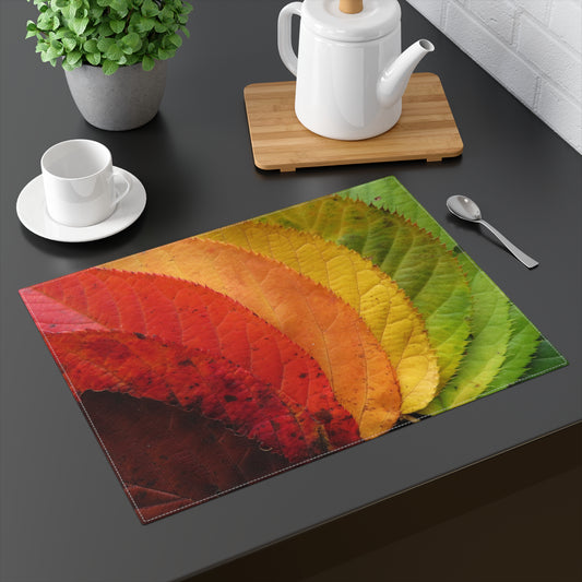 Gradient Leaves Autumn Spectrum Fall Placemat