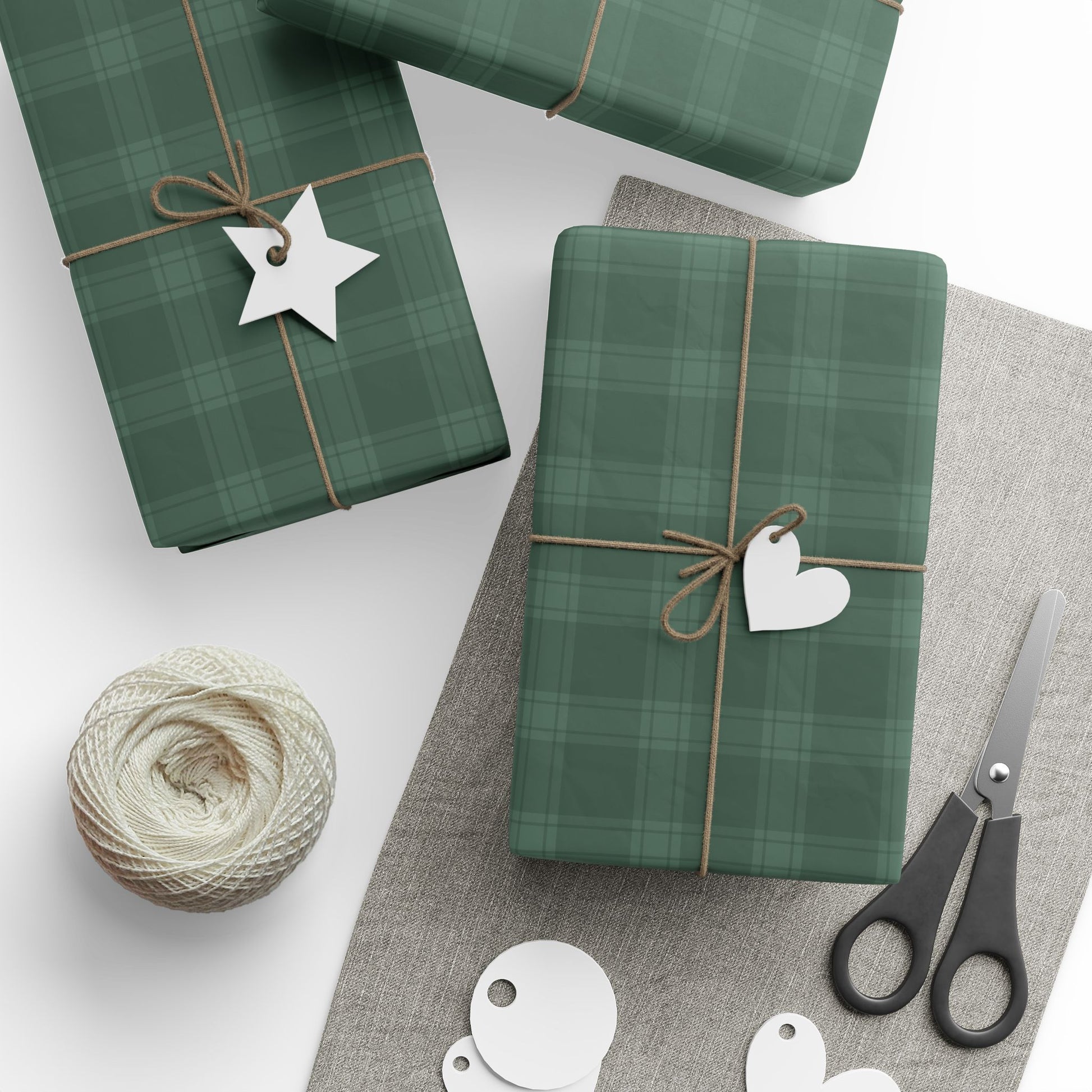 Green Tartan Wrapping Papers - Varnish & Vibe