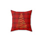 Red Tartan Christmas Tree Faux Suede Square Pillow - Varnish & Vibe