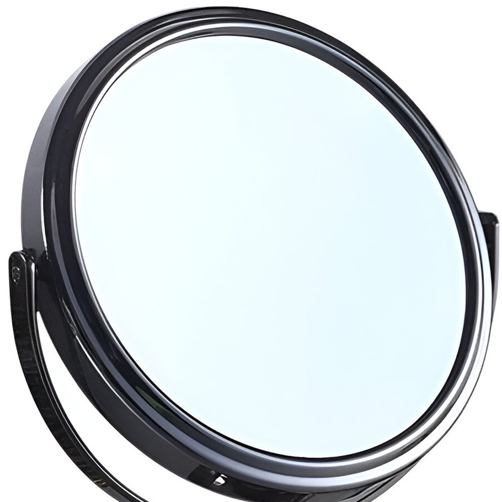 9" BLACK ROUND TABLETOP MIRROR