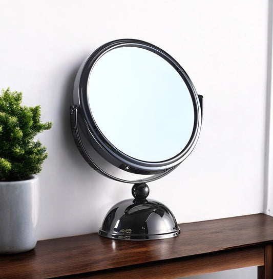 9" BLACK ROUND TABLETOP MIRROR