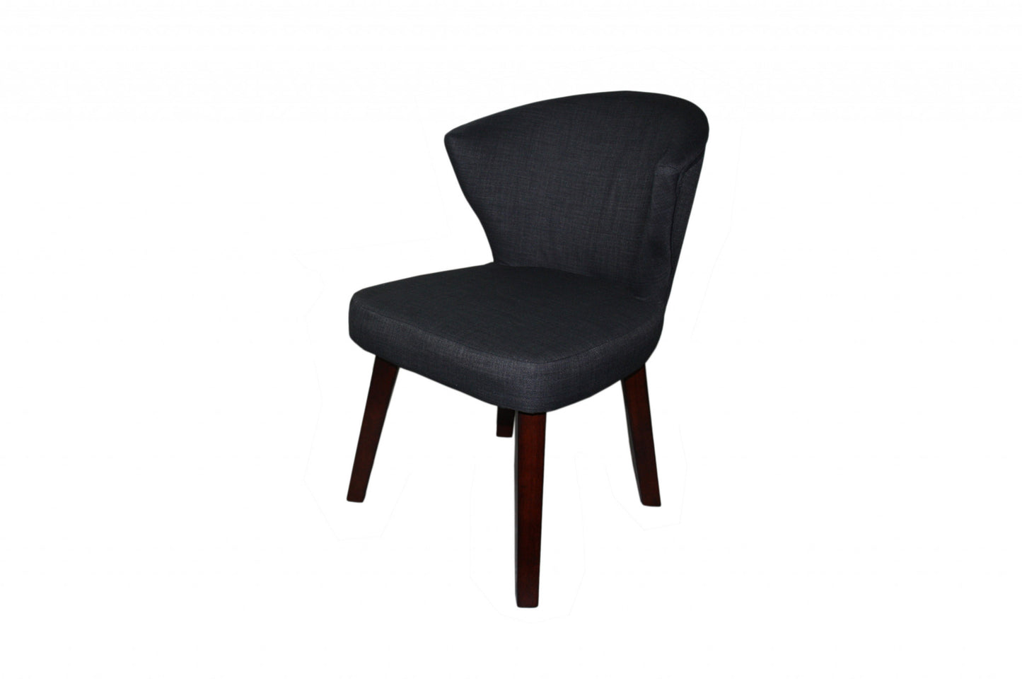 CHARCOAL AND ESPRESSO COTTON AND SOLID WOOD DINING SIDE CHAIR - Varnish & Vibe