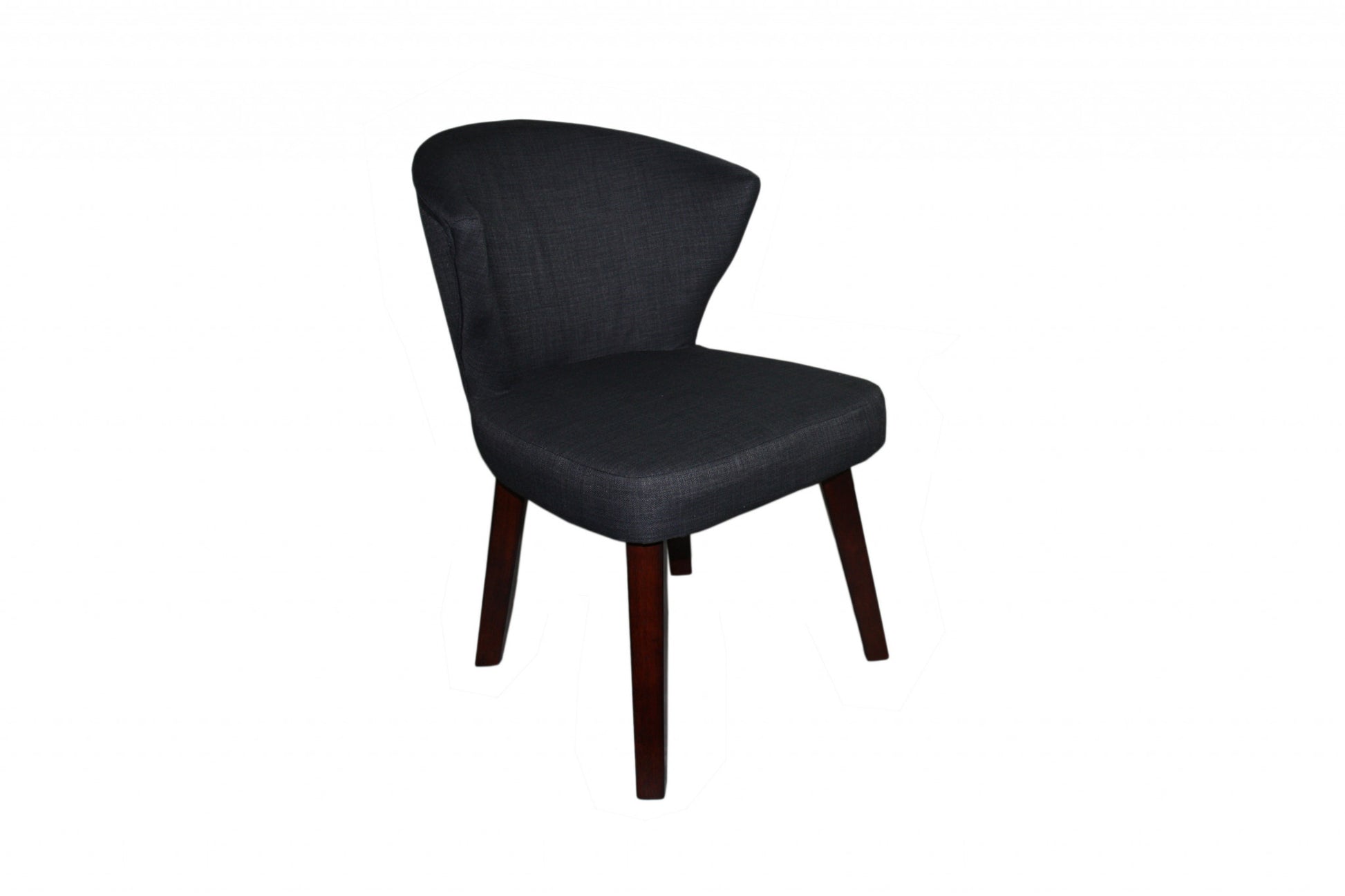 CHARCOAL AND ESPRESSO COTTON AND SOLID WOOD DINING SIDE CHAIR - Varnish & Vibe