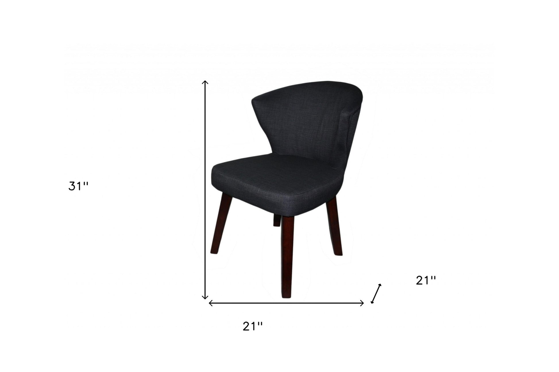 CHARCOAL AND ESPRESSO COTTON AND SOLID WOOD DINING SIDE CHAIR - Varnish & Vibe