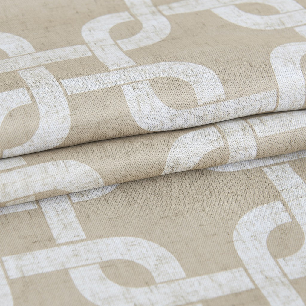 CALABASAS 84" SAND INTERLOCK PATTERN WINDOW CURTAIN PANEL - Varnish & Vibe