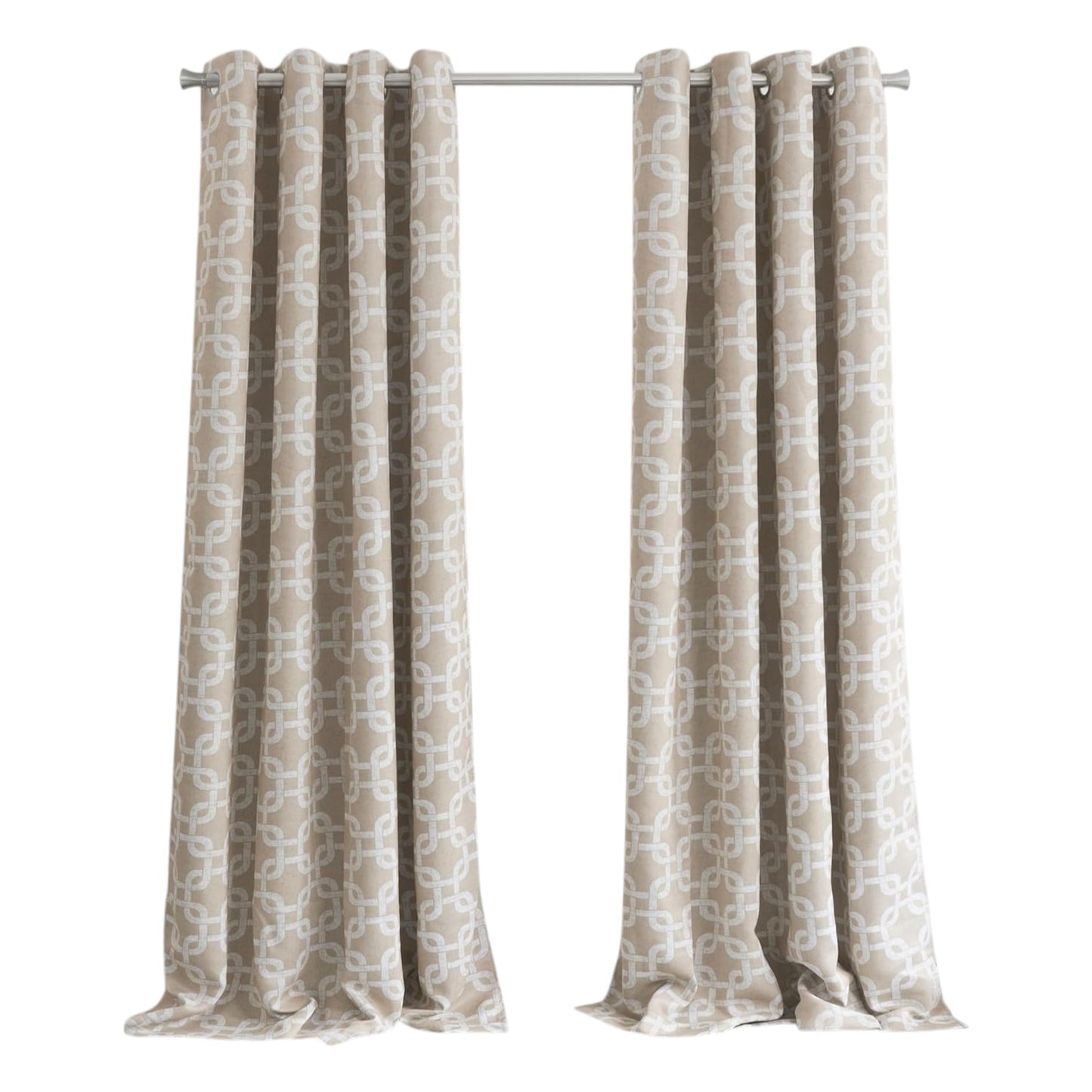 CALABASAS 84" SAND INTERLOCK PATTERN WINDOW CURTAIN PANEL - Varnish & Vibe