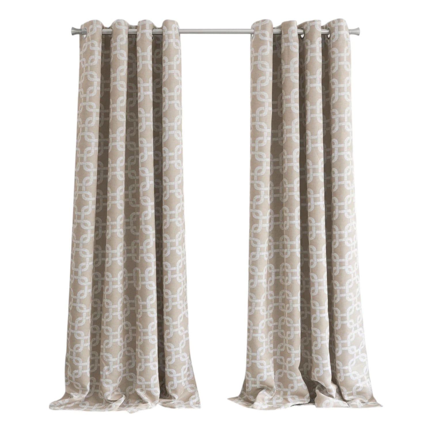CALABASAS 84" SAND INTERLOCK PATTERN WINDOW CURTAIN PANEL - Varnish & Vibe