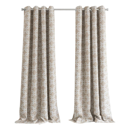 CALABASAS 84" SAND INTERLOCK PATTERN WINDOW CURTAIN PANEL - Varnish & Vibe