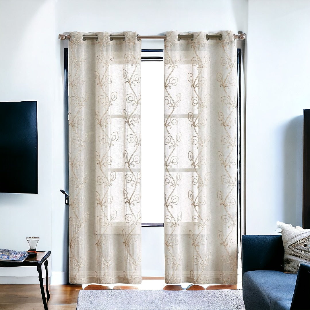 PIER 96" BEIGE BOHO CURTAIN WINDOW PANELS - Varnish & Vibe