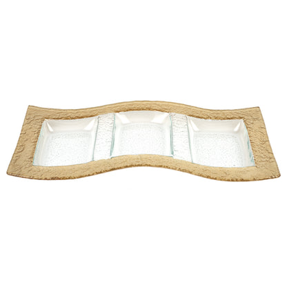 17" HANDMADE GLASS SERVING PLATTER