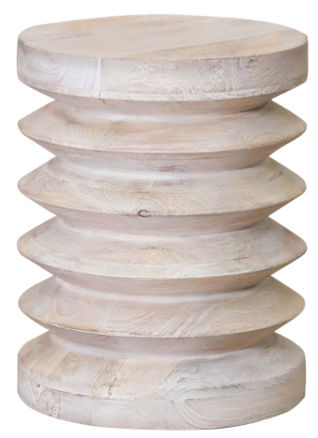 MALIBU 18" BROWN SOLID WOOD ROUND END TABLE - Varnish & Vibe