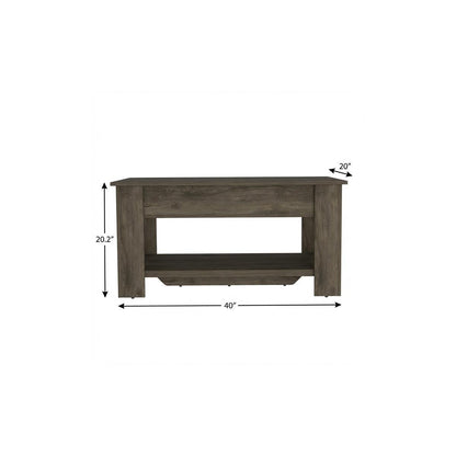 Dark brown wood storage bench with flip-top lid from the Palisades fall collection
