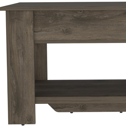 Dark brown wood storage bench with flip-top lid from the Palisades fall collection