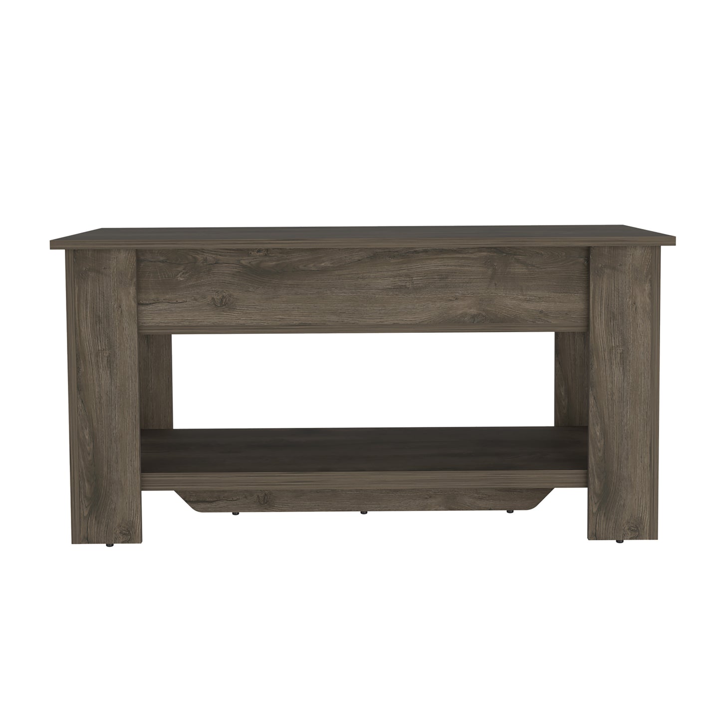 Dark brown wood storage bench with flip-top lid from the Palisades fall collection