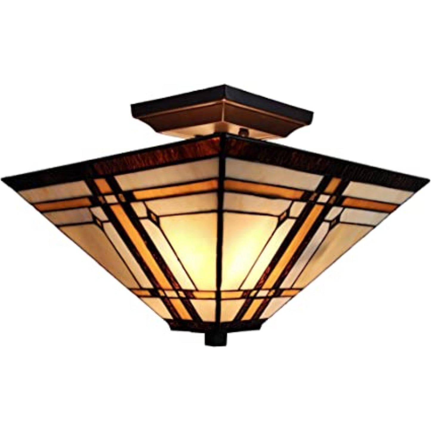 REDONDO BROWN AND AMBER CEILING LIGHT