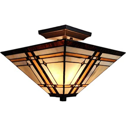REDONDO BROWN AND AMBER CEILING LIGHT