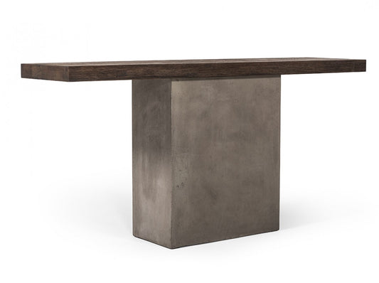 PIER 63" OAK WOOD AND CONCRETE CONSOLE TABLE - Varnish & Vibe