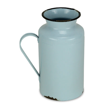 CALABASAS 10" BLUE AND BLACK METAL JUG VASE - Varnish & Vibe