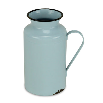 CALABASAS 10" BLUE AND BLACK METAL JUG VASE - Varnish & Vibe