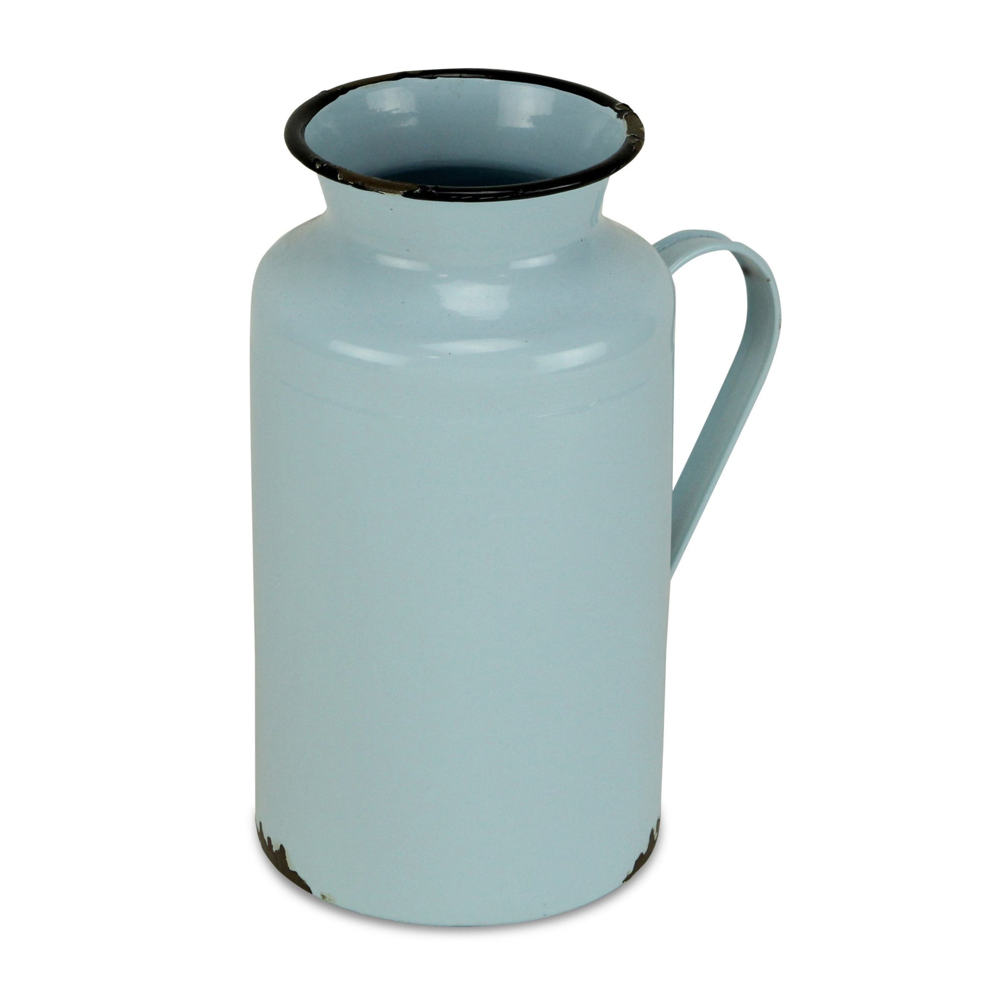 CALABASAS 10" BLUE AND BLACK METAL JUG VASE - Varnish & Vibe