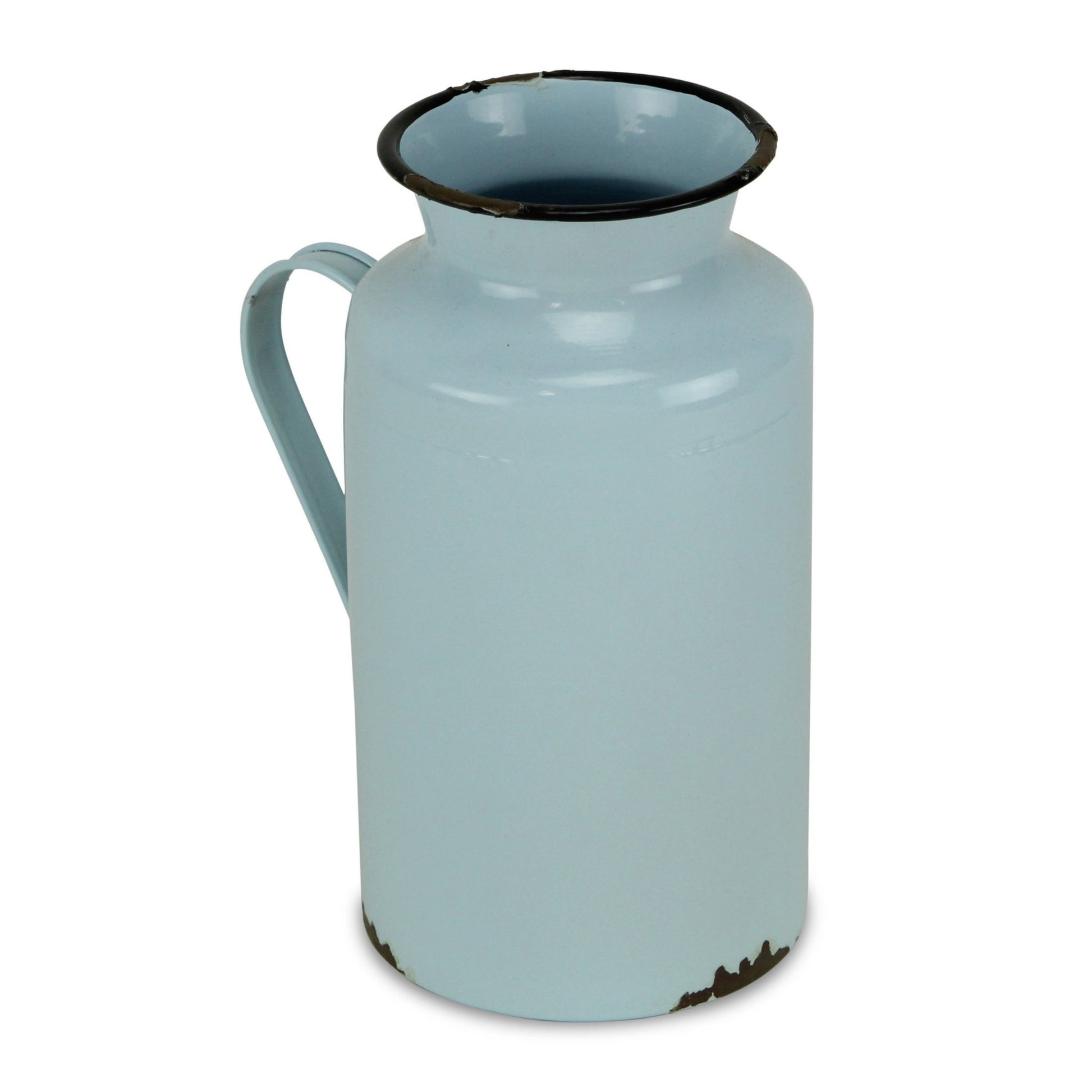 CALABASAS 10" BLUE AND BLACK METAL JUG VASE - Varnish & Vibe
