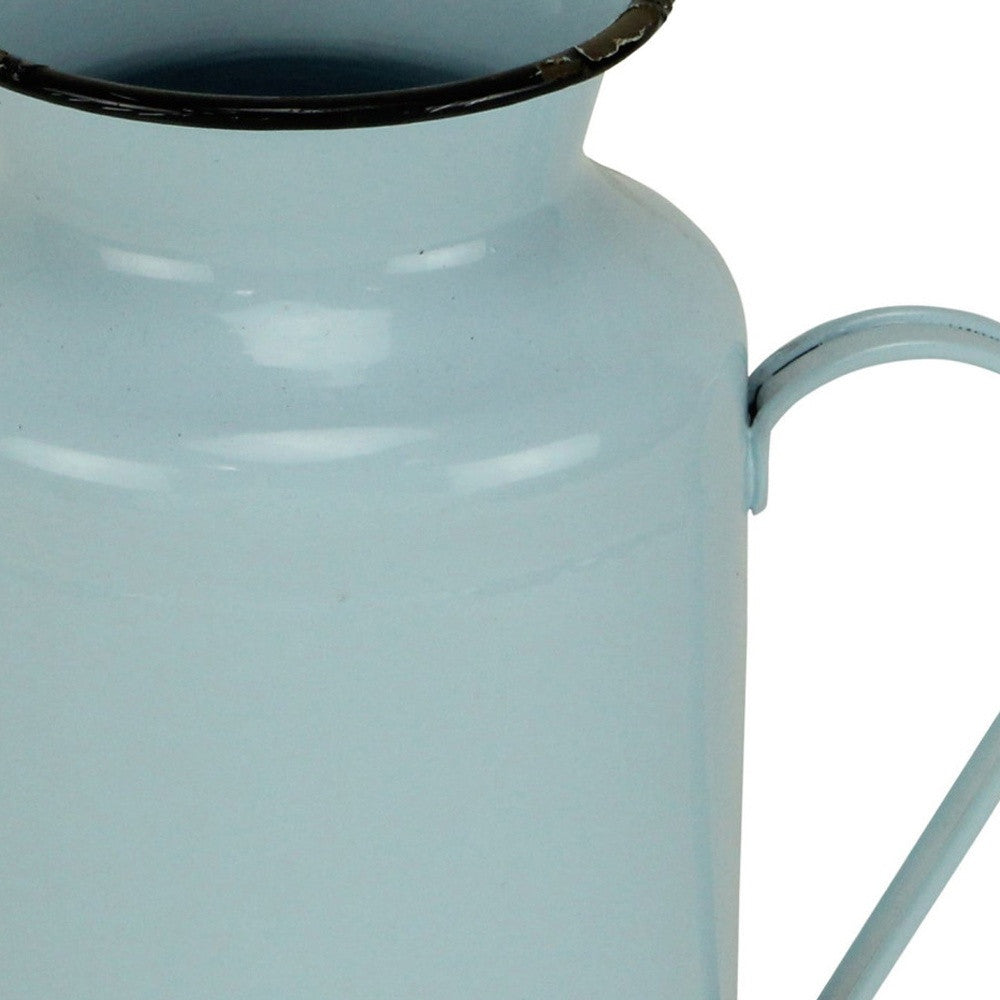 CALABASAS 10" BLUE AND BLACK METAL JUG VASE - Varnish & Vibe