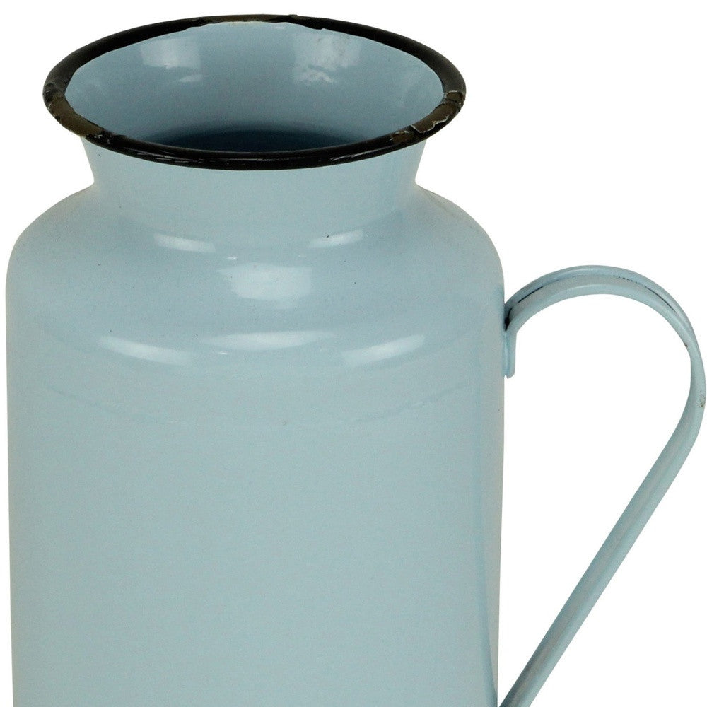 CALABASAS 10" BLUE AND BLACK METAL JUG VASE - Varnish & Vibe