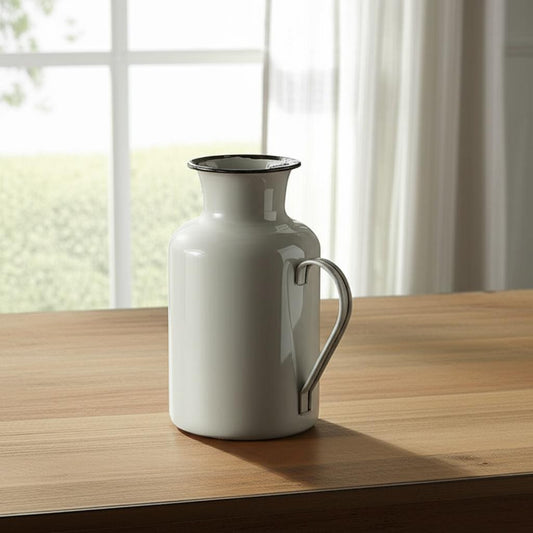 CALABASAS 8" GRAY AND BLACK METAL JUG VASE - Varnish & Vibe