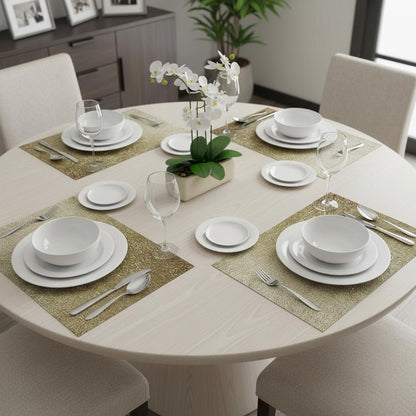 LAUREL 18" SET OF FOUR GOLD VINYL PLACEMATS