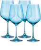 BOHEMIAN AQUA BLUE LARGE WINE GLASSES SET OF FOUR - Varnish & Vibe