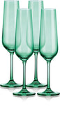 PALE GREEN CHAMPAGNE FLUTES SET OF FOUR - Varnish & Vibe