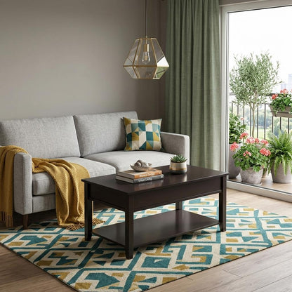 PALISADES 40" BLACK WOOD LIFT TOP COFFEE TABLE - Varnish & Vibe
