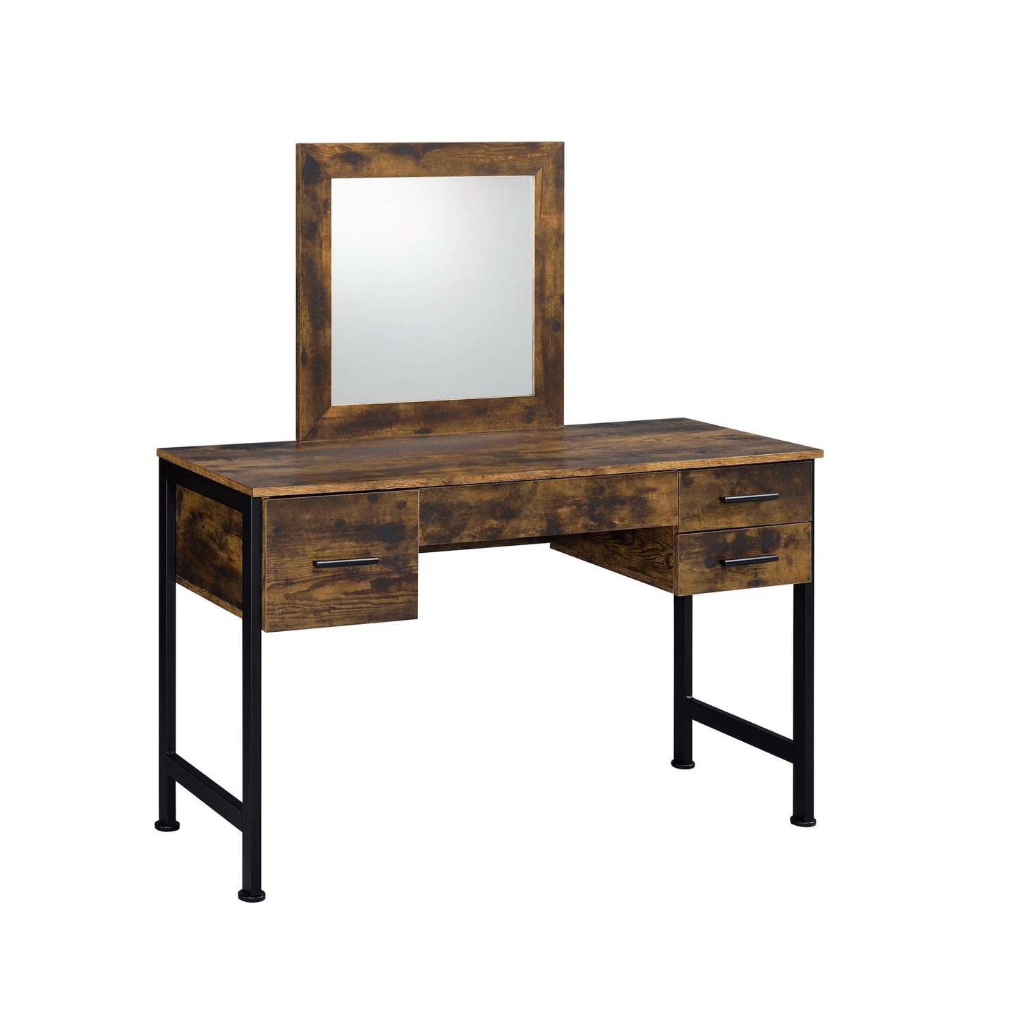 47" BLACK MIRRORED VANITY TABLE WITH MIRROR