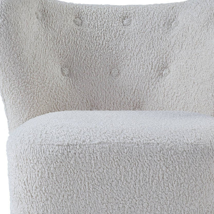 PALISADES 31" WHITE AND BROWN SHERPA POLKA DOTS WINGBACK CHAIR - Varnish & Vibe
