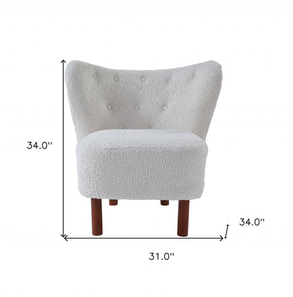 sherpa polka dots wingback chair, polka dots wingback chair, 31" white brown sherpa polka, brown sherpa polka dots wingback, 31" white brown sherpa