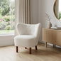 PALISADES 31" WHITE AND BROWN SHERPA POLKA DOTS WINGBACK CHAIR - Varnish & Vibe