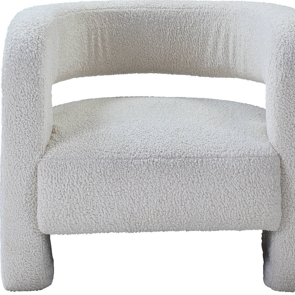32" WHITE SHERPA BARREL CHAIR
