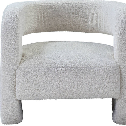 32" WHITE SHERPA BARREL CHAIR