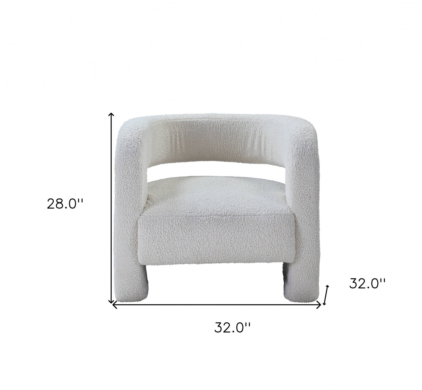 32" white sherpa barrel chair, white sherpa barrel chair, sherpa barrel chair, 32" white sherpa barrel, 32" white sherpa