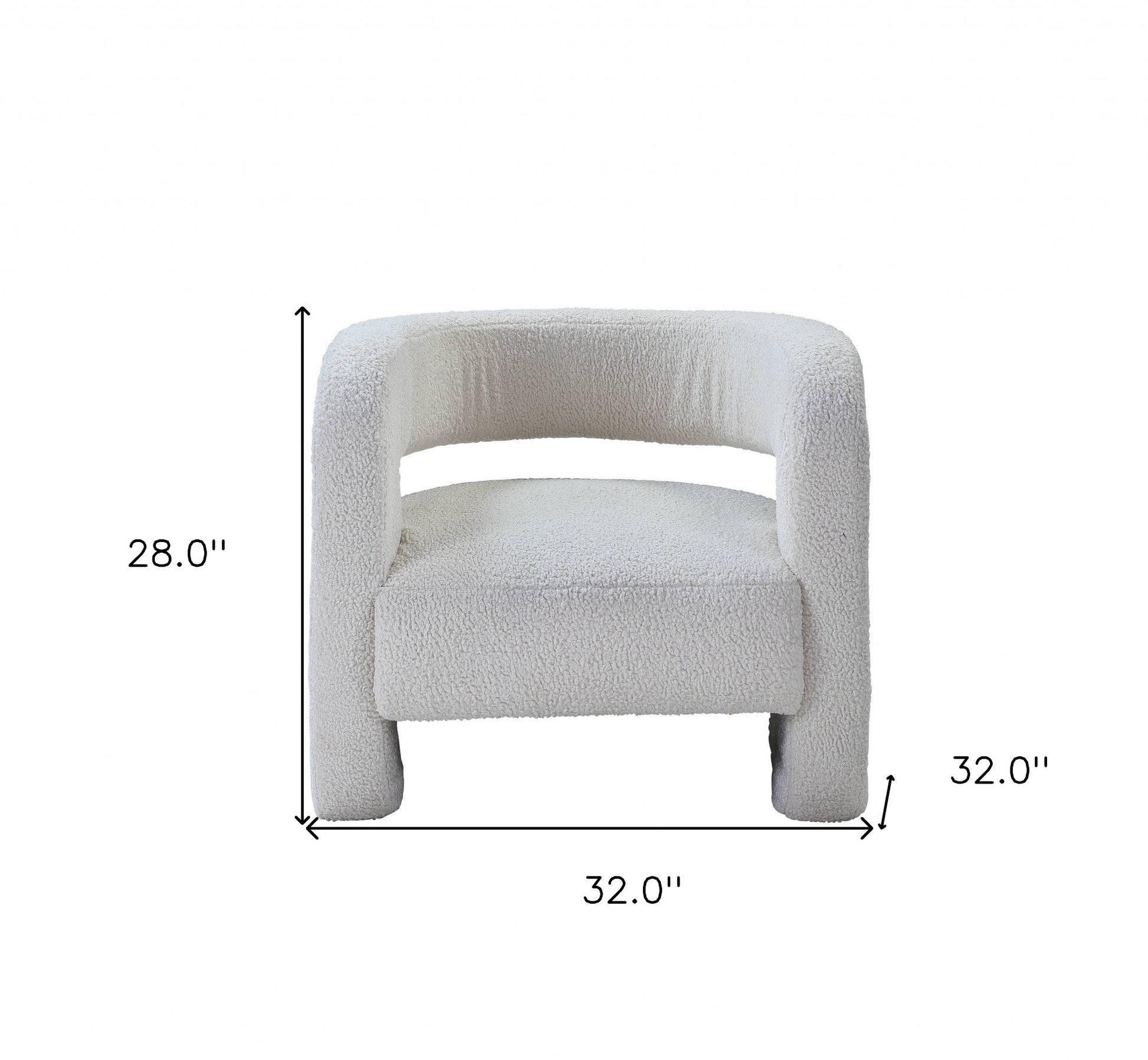 32" white sherpa barrel chair, white sherpa barrel chair, sherpa barrel chair, 32" white sherpa barrel, 32" white sherpa
