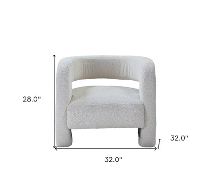 32" white sherpa barrel chair, white sherpa barrel chair, sherpa barrel chair, 32" white sherpa barrel, 32" white sherpa